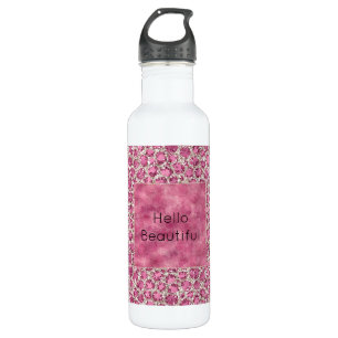 Girly Pink Glitzy Glam Glitter Leopard Print       710 Ml Water Bottle