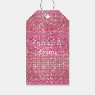 Girly Pink Glitzy Sparkle  Gift Tags