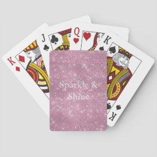 Girly Pink Glitzy Sparkle Playing Cards