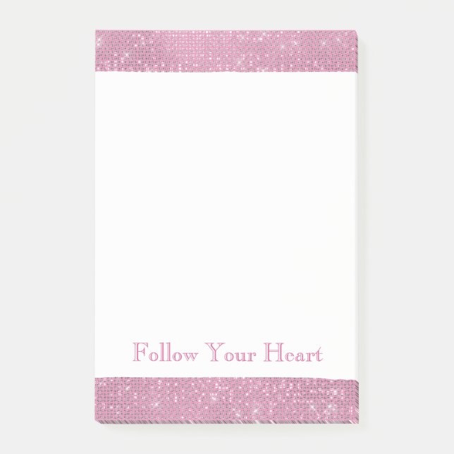 Girly Pink Glitzy Sparkle  Post-it Notes (Front)