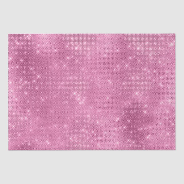 Girly Pink Glitzy Sparkle Tissue Paper (Front)