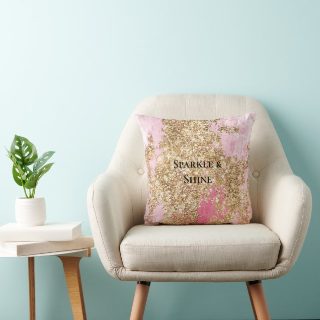 Girly Pink Gold Glitter   Cushion (Chair)