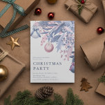 Girly Pink & Grey Winter Foliage Christmas Party I Invitation<br><div class="desc">Invite friends, family or colleagues to celebrate the season with this chic girly christmas party invitation. Design features your event details in serif lettering, with watercolor winter foliage, berries, pinecones and baubles. Customise this elegant invitation with your event, making it perfect for Christmas parties, holiday soirees, corporate events, holiday cocktail...</div>