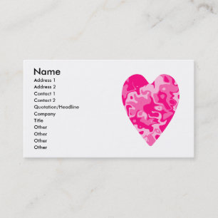 Girly pink heart business or calling cards