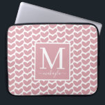 Girly Pink Heart Pattern Monogram Laptop Sleeve<br><div class="desc">Girly Pink Heart Pattern Monogram Laptop Sleeve with adorable hand drawn hearts in blush pink. Easily add your name and monogram for a fun,  feminine design.</div>