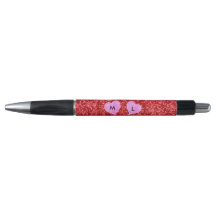 GIRLY PINK HEART RED GLITTER