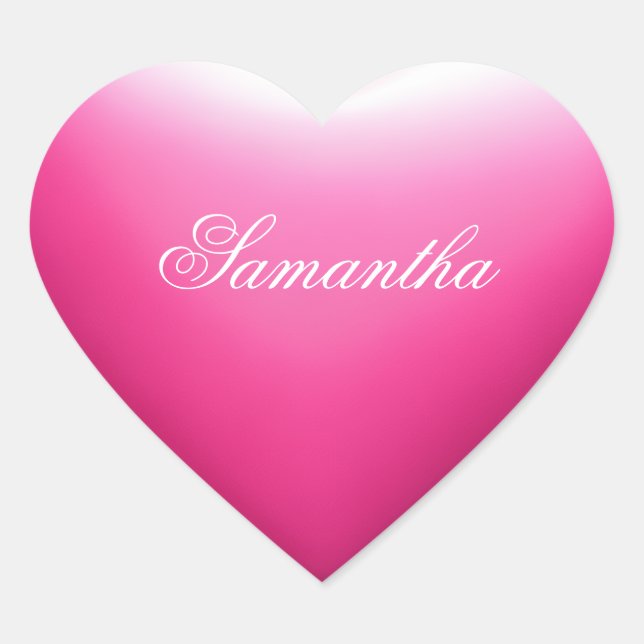 Girly Pink Heart Sticker (Front)