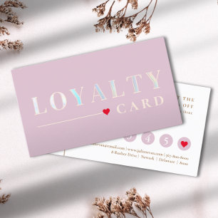 Girly Pink Holographic Beauty Loyalty Card