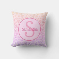 Girly Pink Leopard Print Personalised Monogram