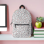 Girly Pink Leopard Print  Personalised Printed Backpack<br><div class="desc">Fun custom design featuring a classic leopard print. Personalise it with a name or any text of your choice for a one of a kind design.</div>