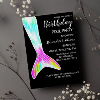 Girly Pink Lime Green Mermaid Tail Pool Birthday M
