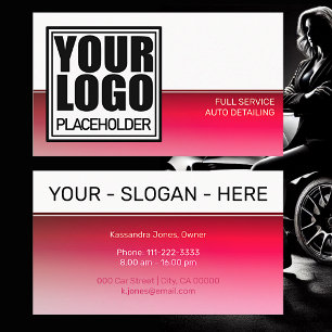 Girly Pink Logo Template Colour Gradient Ombre Coo Business Card