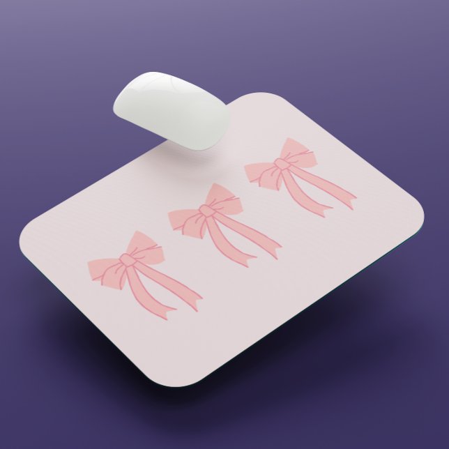 Girly Pink Minimalist Bow Coquette Mouse Pad (Creator Uploaded)