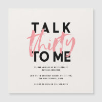 Girly pink modern minimal typography 30th