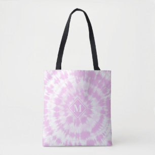 Girly Pink Monogrammed Tie Dye Pattern Tote Bag
