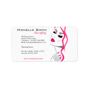 Girly Pink Nail Salon Hair Stylist Makeup Artist Label