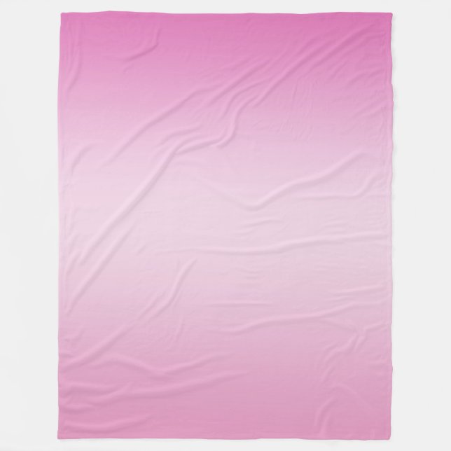 Girly Pink Ombre Fleece Blanket (Front)