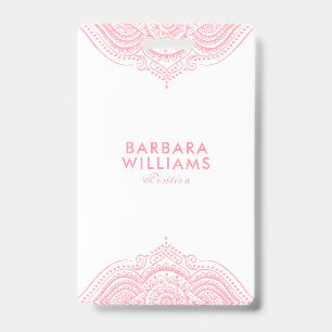 Girly Pink Ornate Lace ID Badge