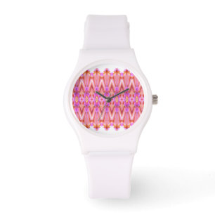 Girly Pink Patterned Designer Watch