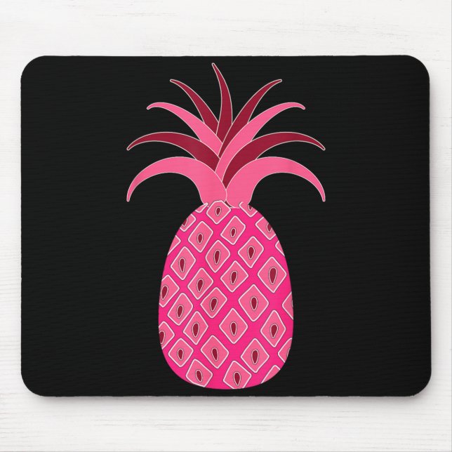 Girly Pink Pineapple Mouse Pad (Front)