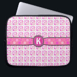 Girly Pink Polka Dot Monogram Pattern Laptop Sleeve<br><div class="desc">This cute,  girly laptop sleeve design shows pink polka dots and a space that you can personalise / customise. Just add your own monogram / initial in the "Personalise It" field. It's a bright,  colourful,  pretty pattern that would make a great custom gift for a stylish,  trendy lady.</div>