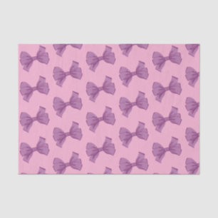 Girly Pink Purple Bow Baby Shower Birthday Tissue Paper