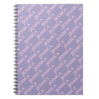 Girly Pink & Purple Name Feminine Office Notebook
