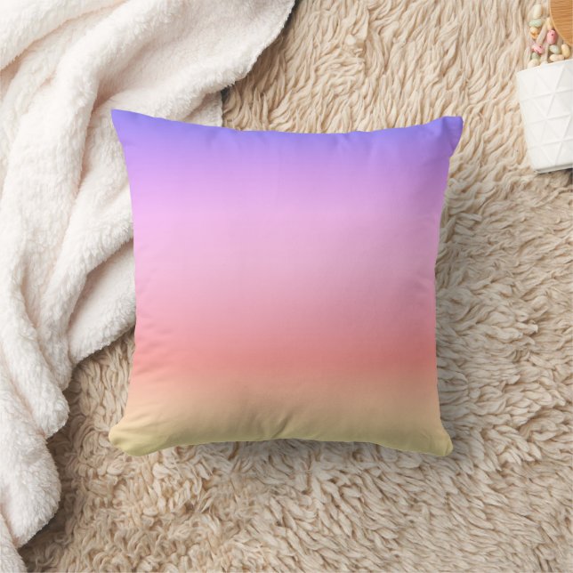 Girly Pink Purple Sunset Ombre Gradient Cushion (Blanket)