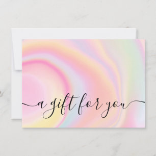 Girly pink rainbow unicorn marble gift certificate