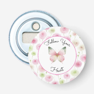 Girly Pink Ranunculus Flowers Bottle Opener