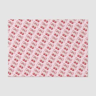 Girly Pink Red Coquette Cherry Tissue Paper