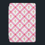 Girly Pink & Red Pattern With Initials iPad Mini Cover<br><div class="desc">Pink and red in a fun floral,  gingham inspired pattern. Customise with your initials or name!</div>