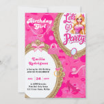 Girly Pink Retro Doll Let's Go Party Birthday Invitation<br><div class="desc">Fun retro pink doll themed party item. There is a wonderful wide range of party items in the attached collection to make your event rock! Little girls will adore these party items. Collection includes invitations, favour stickers, gift bags, gift wrap 9some items you can add a photo) party games, tableware...</div>