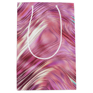 Girly Pink Rose Gold Blush Glam Medium Gift Bag