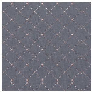 Girly Pink Rose Gold Diamond Navy Blue Geometric Fabric