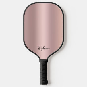Girly Pink Rose Gold Ombre Pickleball Paddle