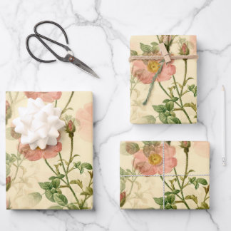 Girly Pink Rustic Stylish Floral Bouquets Wrapping Paper Sheet