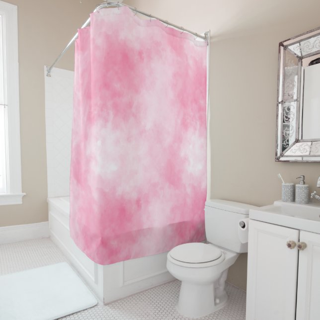 Girly Pink Shower Curtain (In Situ)