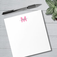 Girly Pink Simple Calligraphy Name Monogram