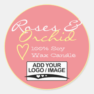 Girly Pink Simple Candle Labels with Logo Pastel