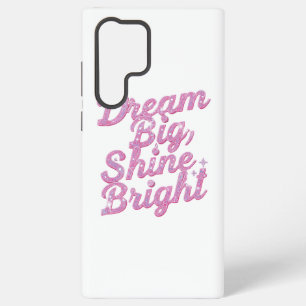 Girly Pink Sparkle Motivational Quote Samsung Galaxy Case