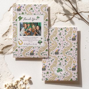 Girly Pink St Patricks Irish Thank You Card