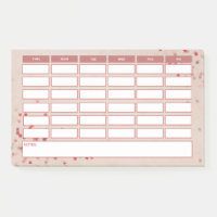 Girly Pink Stars Weekly School Schedule Timetable