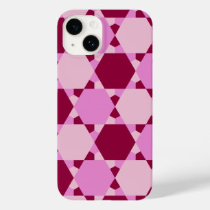 Girly Pink Triangle Optical Illusion Pattern Case-Mate iPhone 14 Case