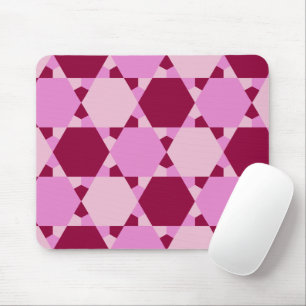 Girly Pink Triangle Optical Illusion Pattern Mouse Pad
