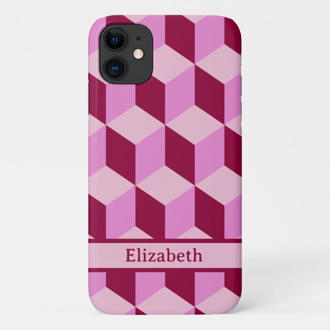 Girly Pink Tumbling Blocks Seamless Pattern Case-M Case-Mate iPhone Case (Back)