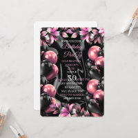 Girly Pink Watercolor Birthday Invitation | Editab