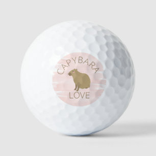 Girly Pink Watercolor Capybara Kawaii Golf Balls