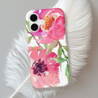 Girly Pink Watercolor Floral Pattern