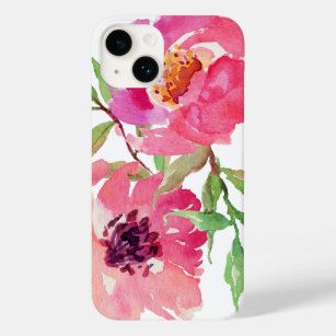 Girly Pink Watercolor Floral Pattern Case-Mate iPhone 14 Case